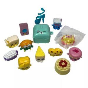 Moose Shopkins Mini Figurines PVC Toys Lot of 11 + Pokemon + Blue High Heel Shoe